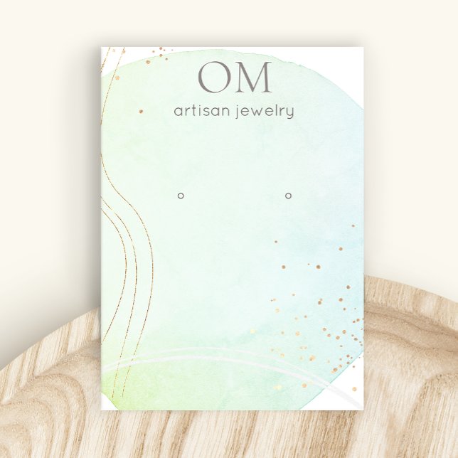 Cartão De Visita Retentor de Vídeo do Vestígio de Aquarela Abstrato (Criador carregado)