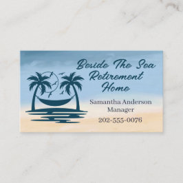 Cartão De Visita Retirement Home Codes QR Beach Palm Tree