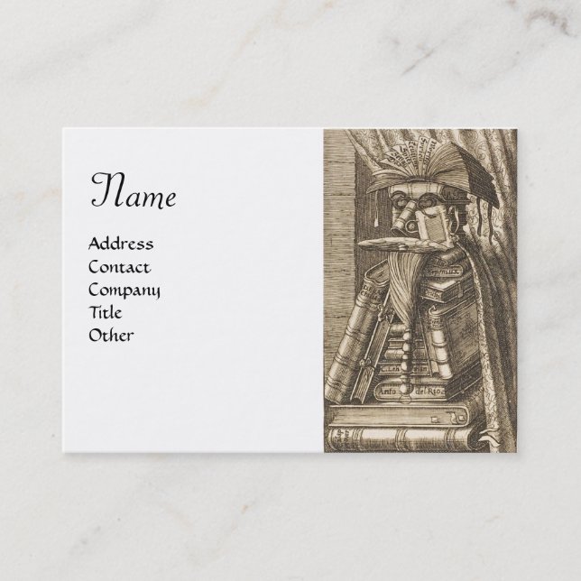 Cartão De Visita RETRATO DA BIBLIOTECA COM LIVROS Pretos (Frente)