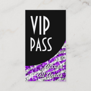 Cartão De Visita Retrato da Curva Negra "VIP Pass" da Zebra Roxa Gl