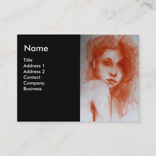 Cartão De Visita Retrato da Mulher BELEZA ROMÂNTICA, Sepia Brown Bl (Frente)