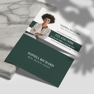 Cartão De Visita Retrato de Foto Comercial Mínimo e Profissional