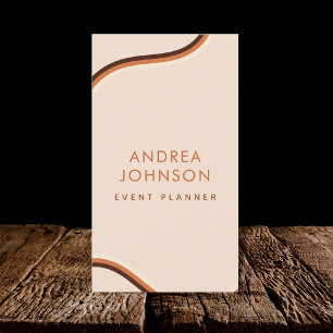 Cartão De Visita Retro 1960s 1970s Rainbow Stripes Cream Terracotta