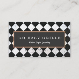 Cartão De Visita Retro Bistro Chef Catering Azulejo controlado