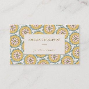 Cartão De Visita Retro Boho Mandala Floral Estiloso Personalizado