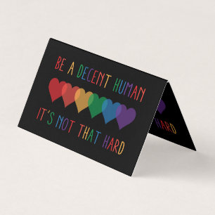 Cartão De Visita Retro Cardíaco LGBT Ser Um Humano Decente Não É Qu