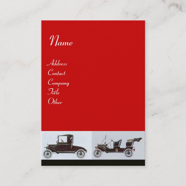 Cartão De Visita RETRO CARROS 2 - Reparações automáticas, automóvei (Frente)