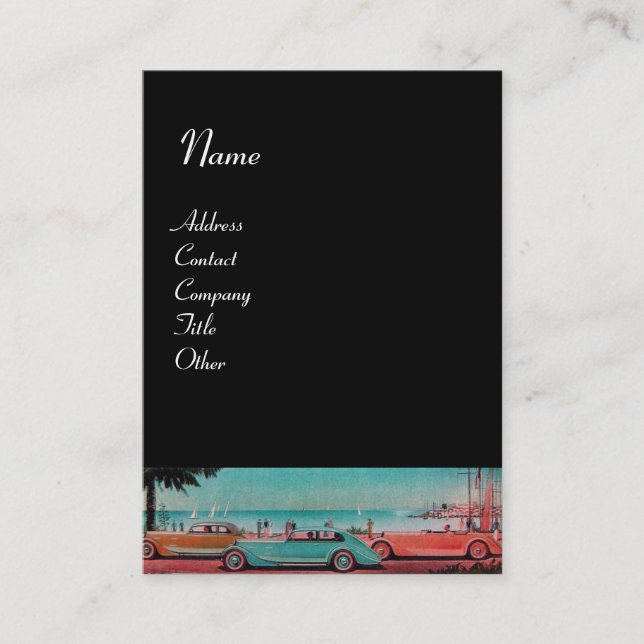 Cartão De Visita RETRO CARS - Automóvel de reparação automática (Frente)