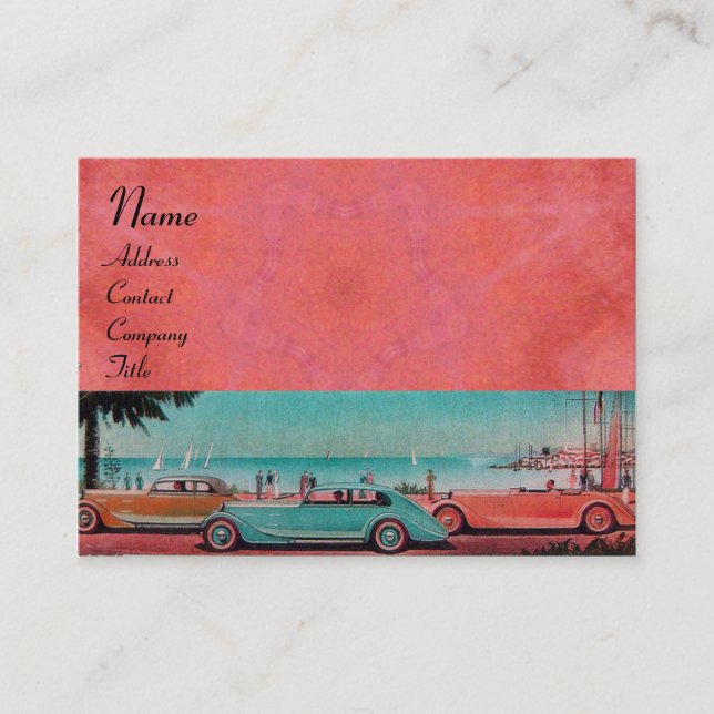 Cartão De Visita RETRO CARS - Automóvel de reparação automática (Frente)
