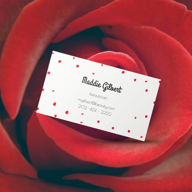 Cartão De Visita retro confetti - pétalas vermelhas (Criador carregado)