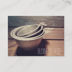 Cartão De Visita Retro de alumínio dos copos de medição do vinta