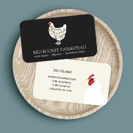 Cartão De Visita Retro de Ovos de Galinha Frescos de fazenda