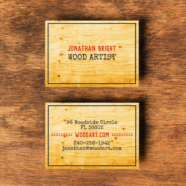 Cartão De Visita Retro de safra e trabalhador lenhoso ou carpinteir (Criador carregado)