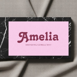 Cartão De Visita Retro Decorative Minimalist Pink