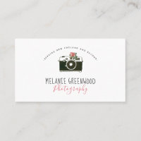 Cartão de visita retro do fotógrafo da câmera da