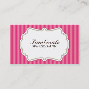 Cartão De Visita Retro elegante do rosa do salão de beleza do
