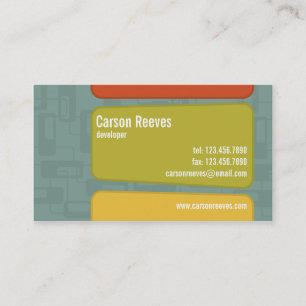 Cartão De Visita Retro esquadrado - estilo 6
