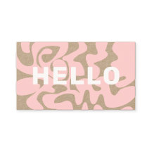 Retro Groovy Rosa claro White Hello Kraft