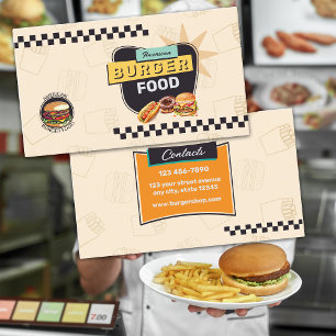 Cartão De Visita Retro Hamburger Stand
