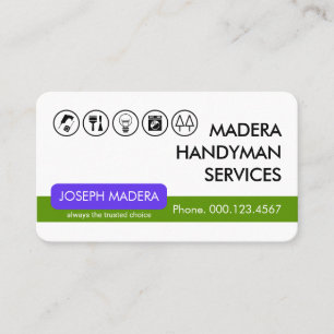 Cartão De Visita Retro Handyman Tabs Reforma Residencial