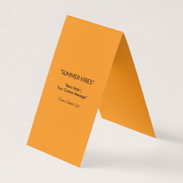 Cartão De Visita Retro Orange Texture – Summer Vibes Art (Frente)