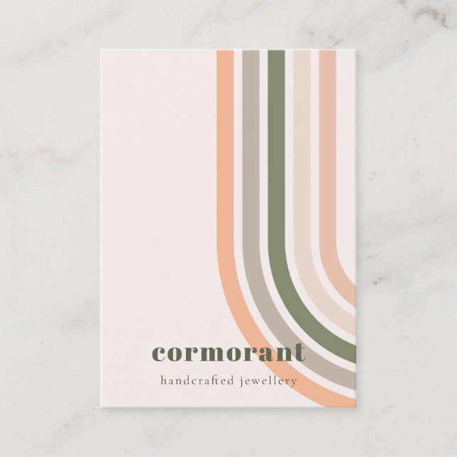 Cartão De Visita Retro Rainbow Desert Chic Vazio Jewelry Display (Frente)