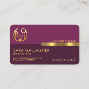 Cartão De Visita Retro-Retro Forte Camadas Roxas Realty