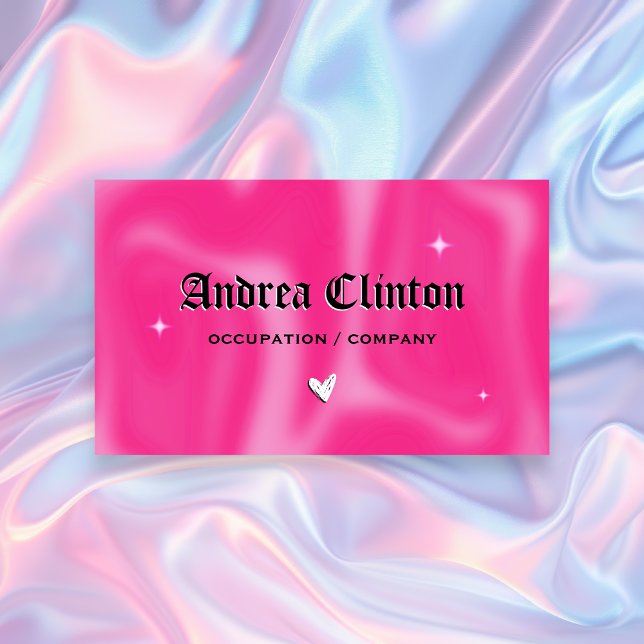 Cartão De Visita Retro Rosa Brushstrokes y2k (Criador carregado)