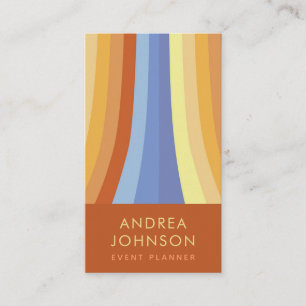Cartão De Visita Retro Stripes Arco-Íris 60s 70s 60 Anos setenta