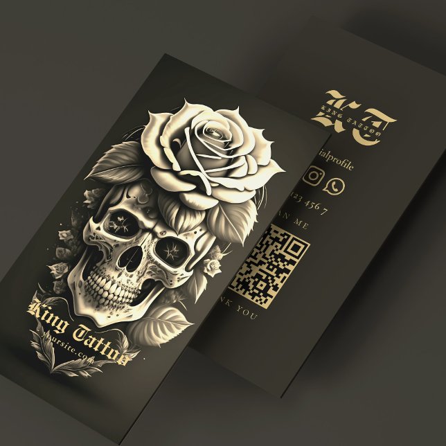 Cartão De Visita Retro Tattoo Artist Skull Tattooist Black Sand (Retro Tattoo Artist Skull Tattooist Black Sand Business Card
)