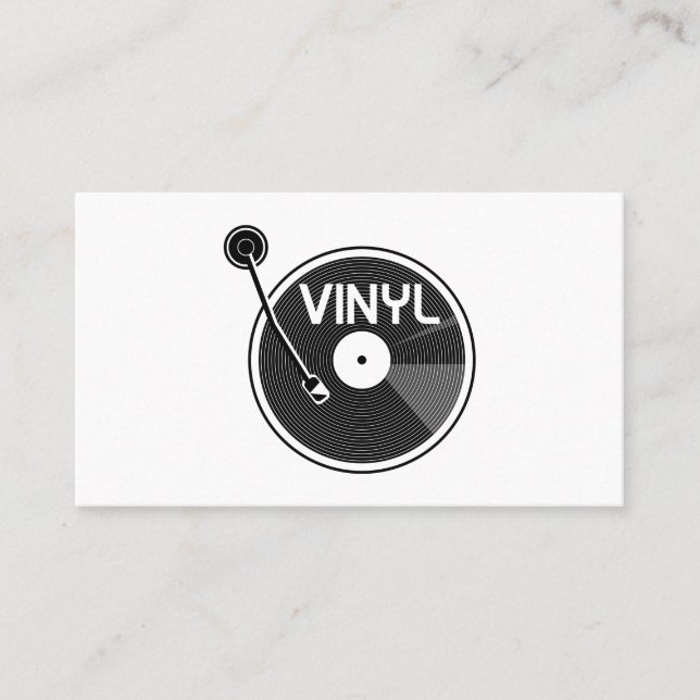 Cartão De Visita Retro Vinil Record Turntable (Frente)