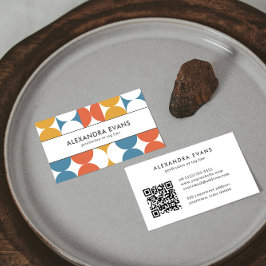 Cartão De Visita Retro Vintage inspirado no CÓDIGO QR amarelo alara