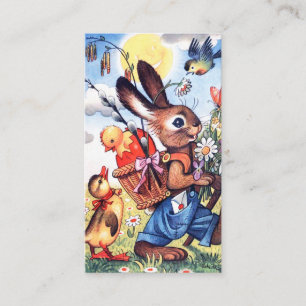 Cartão De Visita retro vintage Pacote de Páscoa adicionar saudaç