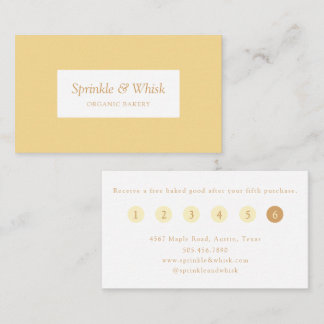 Cartão De Visita Retro Yellow And Orange Heart Bakery Loyalty 