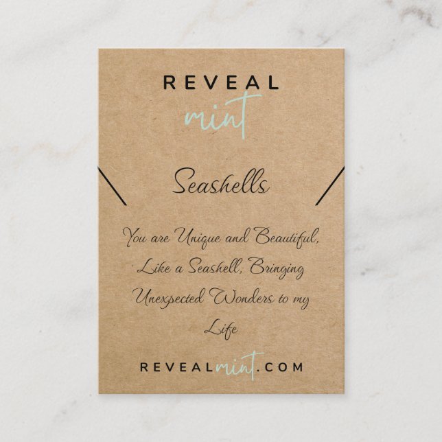 Cartão De Visita revelar personalização de menta (Frente)