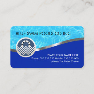 Cartão De Visita Revestimento de Piscina Prata Água Azul
