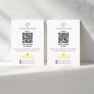 Cartão De Visita Revisão de código QR para pequenas empresas GOOGLE