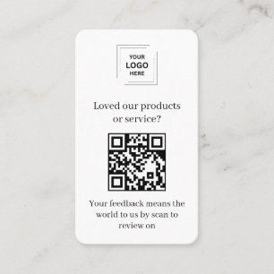 Cartão De Visita Revisão de negócios no estilo QR de feedback do cl