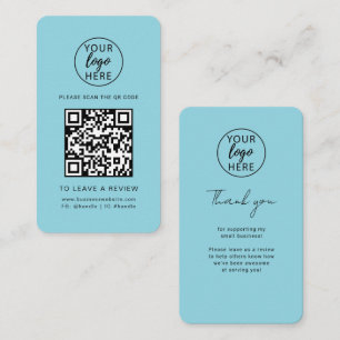 Cartão De Visita Revisão do logotipo da empresa moderna e código QR