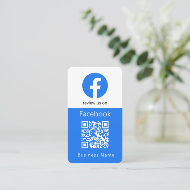 Cartão De Visita Revisões do Facebook | Business Review Código QR d (Em pé/Frente)