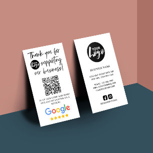 Cartão De Visita Revisões do Google Obrigado Logotipo Código QR