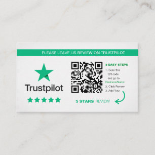 Cartão De Visita Revisões do TrustPilot Código de QR comercial Ob