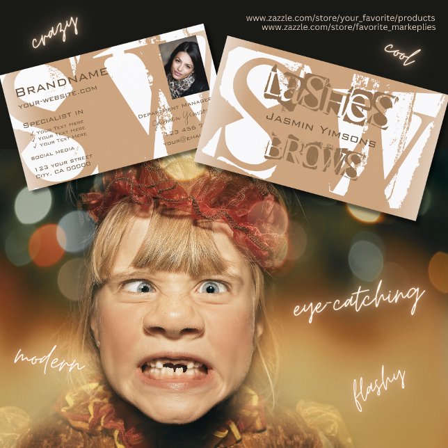 Cartão De Visita Rico branco bege com fotografia e monograma modern (Criador carregado)