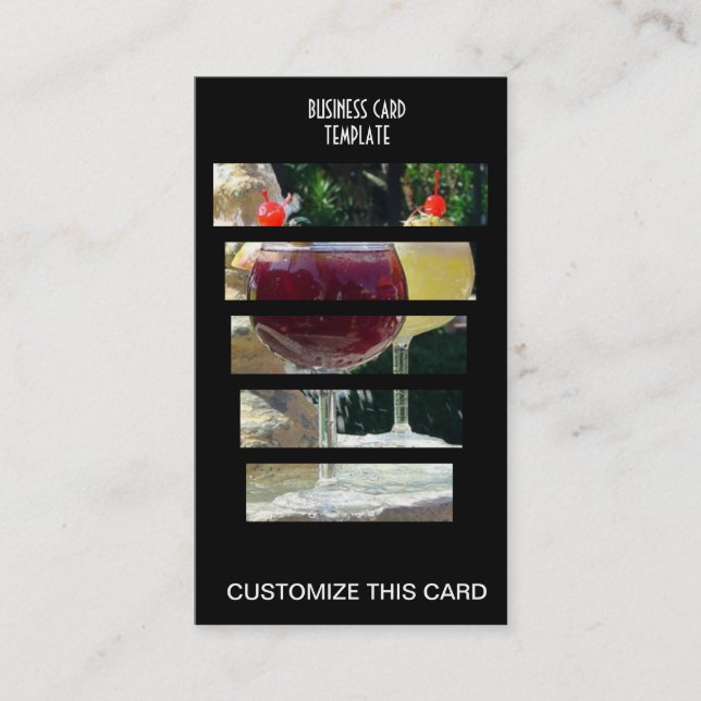 Cartão De Visita Rico de restaurante Margarita Cocktails (Frente)