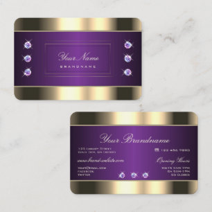 Cartão De Visita Rinestonas Luminosas Douradas e Puras Modernas