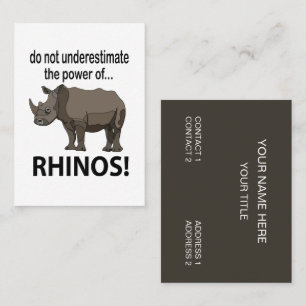 Cartão De Visita Rinocerontes Animal Engraçado Rinocerontes