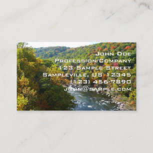 Cartão De Visita Rio Ohiopyle no Outono II Pensilvânia Outono