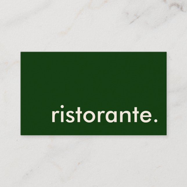 Cartão De Visita ristorante. (Frente)