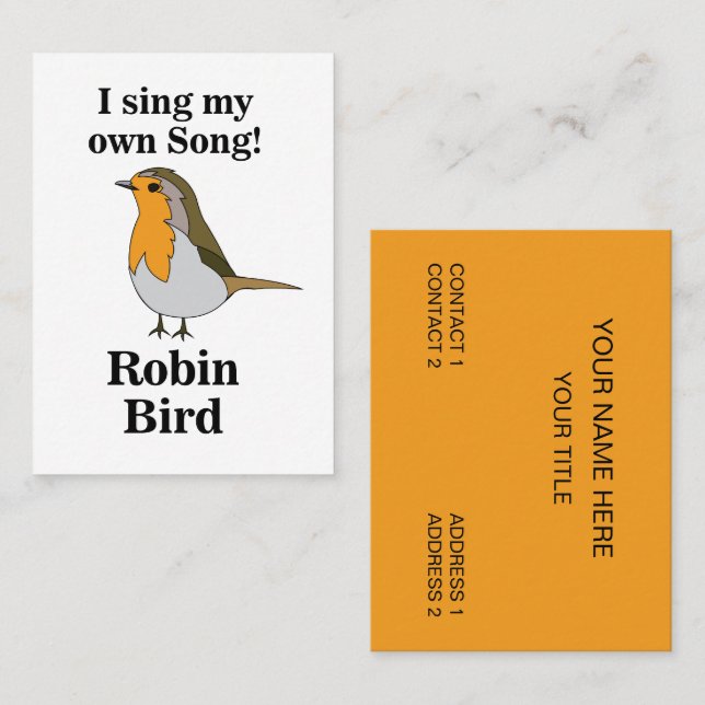 Cartão De Visita Robin Bird Funny Quote (Frente/Verso)