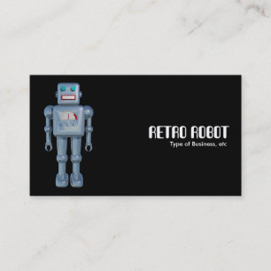Cartão De Visita Robô Retroativo - Preto